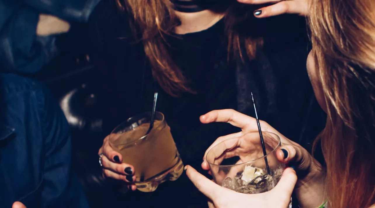 People drinking at an event