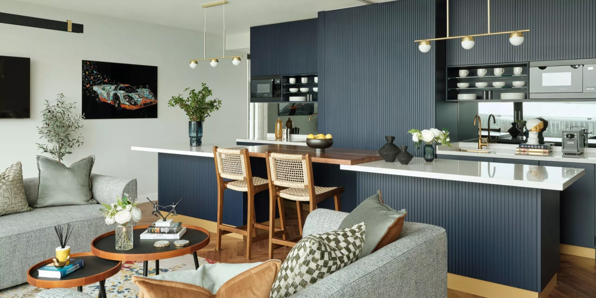 living area of private trackside residence