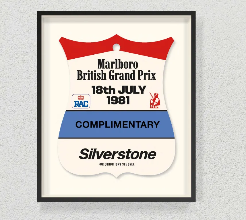Malboro British Grand Prix Pass 1981 - Ella Freire