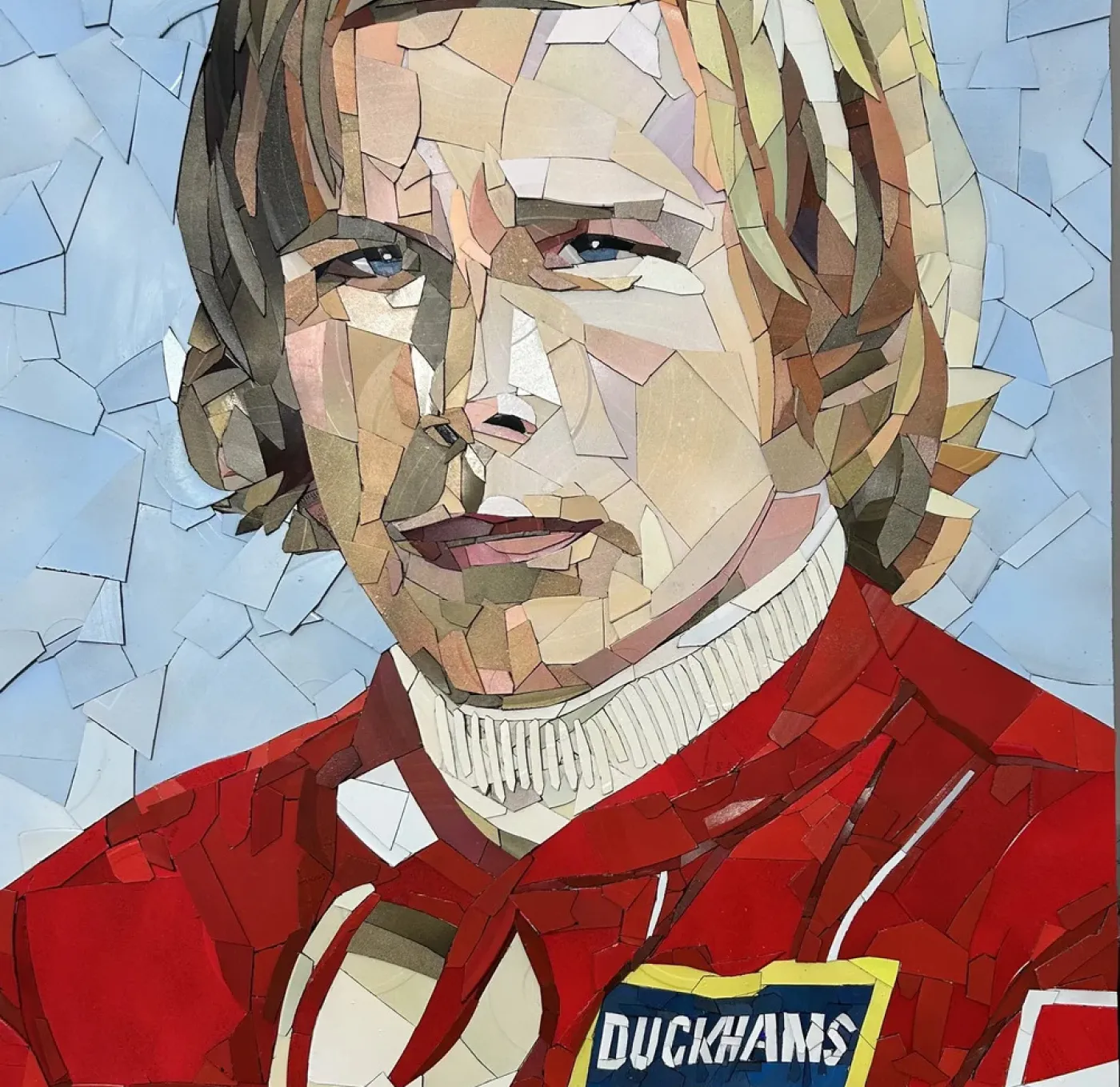 James Hunt mosaic portrait by Ed Chapman